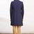 Navy blue hand embroidered art silk sherwani for men