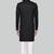Black hand embroidered teri rayon sherwani for men