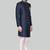 Navy blue hand embroidered teri rayon sherwani for men