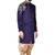 Navy blue hand embroidered velvet sherwani for men