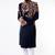 Navy blue hand embroidered velvet sherwani for men