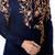 Navy blue hand embroidered velvet sherwani for men