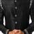 Black hand embroidered art silk sherwani for men