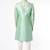 Pista green hand embroidered art silk sherwani for men