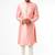 Pink hand embroidered art silk sherwani for men
