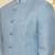 Blue solid jute sherwani for men