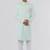 Light pista green solid teri rayon sherwani for men