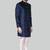 Navy blue solid suede velvet sherwani for men