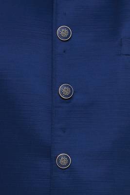 Blue hand embroidered art silk sherwani for men 4
