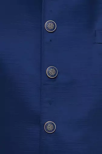 Blue hand embroidered art silk sherwani for men