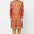 Carrot red embroidered art silk sherwani for men