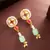 Mint green long drop earrings