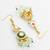 Green enamel pearl chandelier earrings