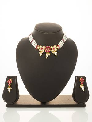 Multi strand pearl necklace earring set 4