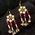 Red kundan chandelier drop earrings