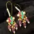 Pink green stone drop earrings