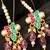 Pink green stone drop earrings