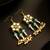 Green kundan pearl chandelier earrings