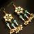 Green kundan pearl chandelier earrings