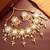Pink stone hexagon choker necklace set