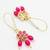 Pink floral bead drop earrings