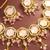 Pink stone hexagon choker necklace set
