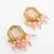 Pink stone hexagon choker necklace set