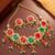 Red green stone kundan choker set