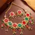 Red green stone kundan choker set