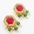 Red green stone kundan choker set