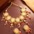 Peach stone red bead choker set