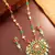 Green pink stone kundan necklace set