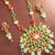 Green pink stone kundan necklace set