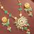 Green stone pendant necklace earring set