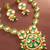 Green enamel kundan necklace earring set