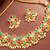 Multicolor pearl fringe choker necklace set