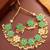 Green floral kundan necklace earring set