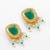 Green white stone necklace earring set