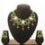 Green white stone necklace earring set