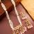 Ruby pearl long necklace earring set