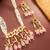 Ruby pearl long necklace earring set