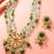 Green bead kundan necklace earring set