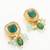 Green bead kundan necklace earring set