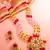 Pink yellow bead kundan necklace set