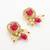 Pink yellow bead kundan necklace set