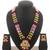 Pink yellow bead kundan necklace set