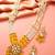 Yellow pearl kundan long necklace set