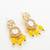 Yellow pearl kundan long necklace set