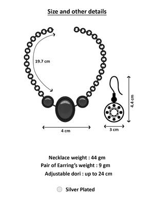Silver ruby kundan necklace earring set 5