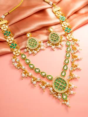Double layer kundan choker necklace set 1